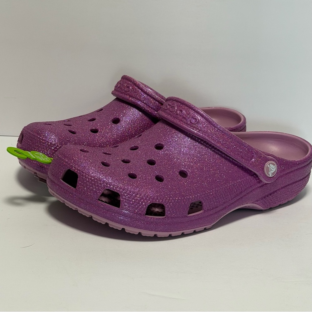 Crocs Classic Clog Unisex Iridescent Glitter Purple M8/W10 New 21105-5BX